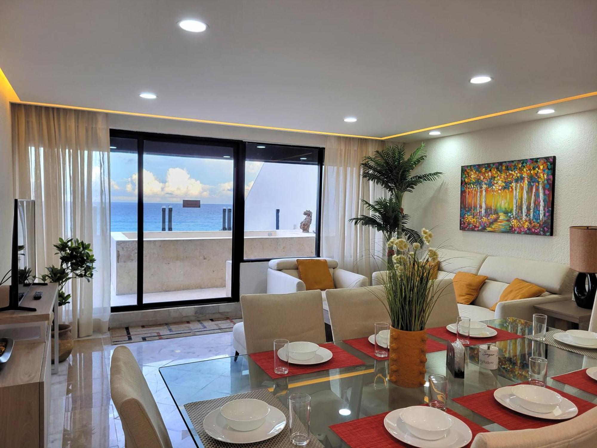 Beachfront Getaway Condo Cancún Exterior foto
