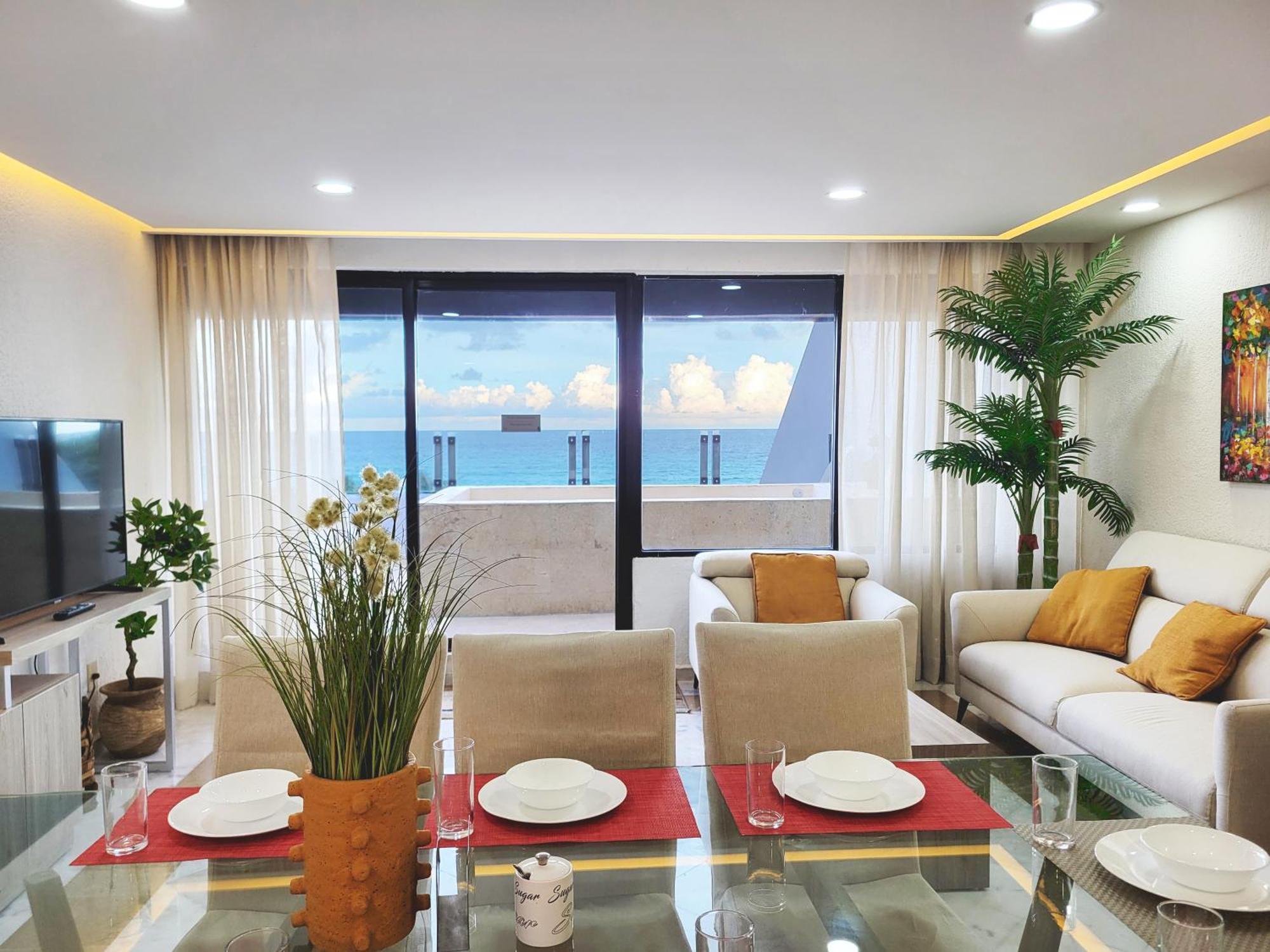 Beachfront Getaway Condo Cancún Exterior foto